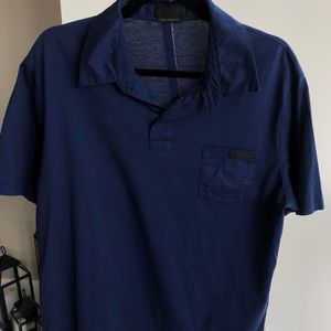 Prada Men’s Polo Shirt Navy Blue sz XL